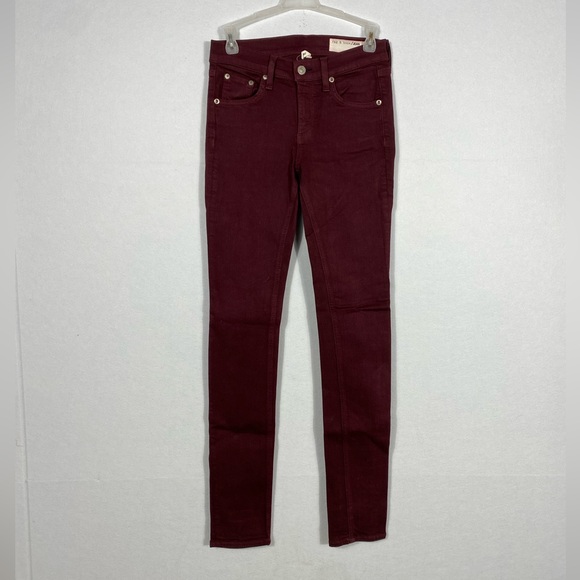 RAG&BONE Skinny Jeans in Burgundy size 25 - Picture 5 of 16